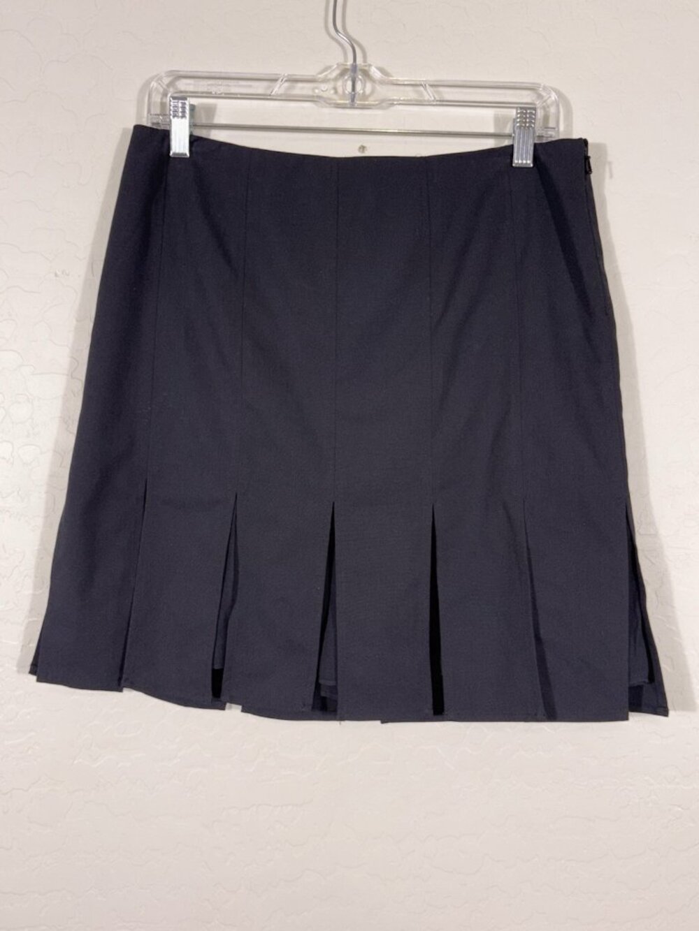 VTG Y2K Shelli Segal Laundry Pleated Black Mini Skirt Mesh 6 Goth Trashy Sexy